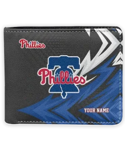 Philadelphia Phillies Wallet - Personalized Sharp Arrow Streaks Blue Black