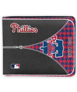 Philadelphia Phillies Wallet - Personalized Zipper Split Red Black