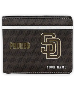 San Diego Padres Wallet - Personalized Cube Illusion Brown