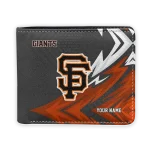 San Francisco Giants Wallet - Personalized Sharp Arrow Streaks Orange Black