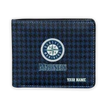 Seattle Mariners Wallet - Personalized Classic Houndstooth Navy Blue