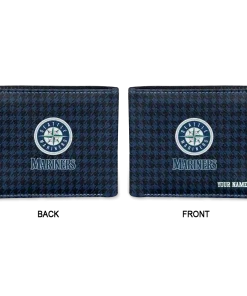 Alternative view of Seattle Mariners Wallet - Personalized Classic Houndstooth Navy Blue