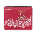 St. Louis Cardinals Wallet - Personalized Floral Cluster Red White
