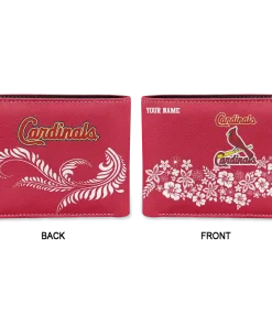 Alternative view of St. Louis Cardinals Wallet - Personalized Floral Cluster Red White