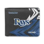 Tampa Bay Rays Wallet - Personalized Sharp Arrow Streaks Navy Black
