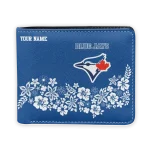 Toronto Blue Jays Wallet - Personalized Floral Cluster Blue White