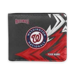 Washington Nationals Wallet - Personalized Sharp Arrow Streaks Red Black