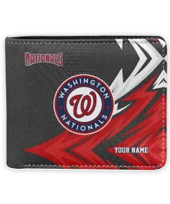 Washington Nationals Wallet - Personalized Sharp Arrow Streaks Red Black