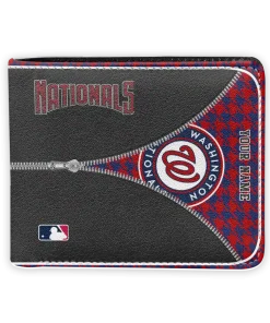 Washington Nationals Wallet - Personalized Zipper Split Red Black
