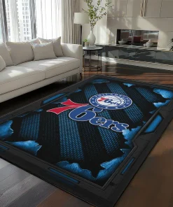 Philadelphia 76ers Rug - Torn Mesh Blue