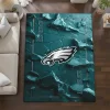 Philadelphia Eagles Rug - Cracked Surface Design Green