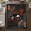Philadelphia Flyers Rug - Hexagonal Grid Pattern Orange