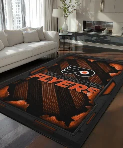 Philadelphia Flyers Rug - Torn Mesh Orange