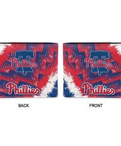Alternative view of Philadelphia Phillies Wallet - Custom Slim Bifold Blue Orange