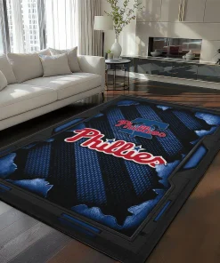 Philadelphia Phillies Rug - Torn Mesh Blue