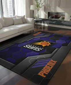 Phoenix Suns Rug - Hexagonal Grid Pattern Purple