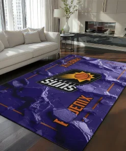 Phoenix Suns Rug - Cracked Surface Design Purple