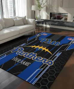 Pittsburgh Panthers Rug - Personalized Football Laces Royal Blue