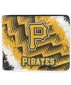 Pittsburgh Pirates Wallet - Custom Leather Logo Yellow White