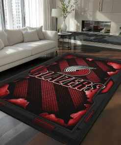 Portland Trail Blazers Rug - Torn Mesh Red