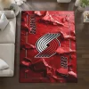 Portland Trail Blazers Rug - Cracked Surface Design Red