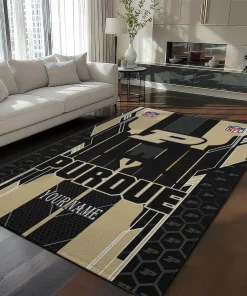 Purdue Boilermakers Rug - Custom Football Laces Gold