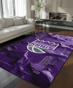 Sacramento Kings Rug - Cracked Surface Design Purple