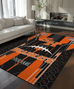 Sam Houston Bearkats Rug - Customized Football Laces Orange
