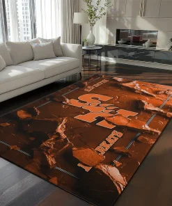 Sam Houston Bearkats Rug - Cracked Surface Design Orange