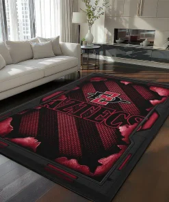 San Diego State Aztecs Rug - Torn Mesh Red