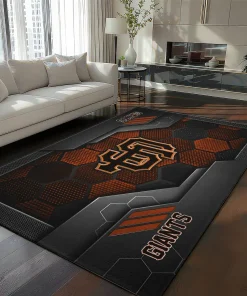 San Francisco Giants Rug - Hexagonal Grid Pattern Orange