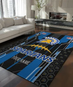 San Jose State Spartans Rug - Custom Football Laces Blue