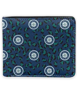Seattle Mariners Wallet - Leopard Texture Navy Blue