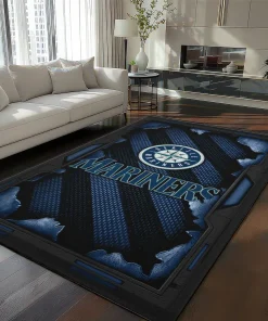 Seattle Mariners Rug - Torn Mesh Navy Blue