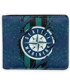 Seattle Mariners Wallet - Torn Stripe Chaos Navy Blue Black