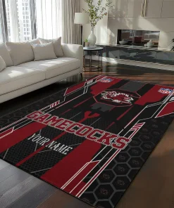South Carolina Gamecocks Rug - Custom Football Laces Garnet