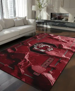 South Carolina Gamecocks Rug - Cracked Surface Design Garnet