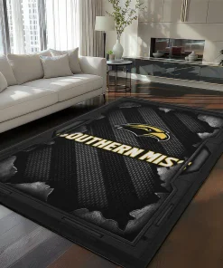 Southern Miss Golden Eagles Rug - Torn Mesh Black