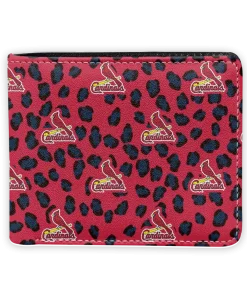 St. Louis Cardinals Wallet - Leopard Texture Red