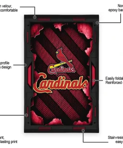 Alternative view of St. Louis Cardinals Rug - Torn Mesh Red
