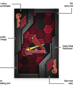 Alternative view of St. Louis Cardinals Rug - Hexagonal Grid Pattern Red