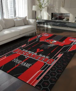 Tampa Bay Buccaneers Rug - Custom Football Laces Red