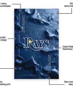 Alternative view of Tampa Bay Rays Rug - Cracked Surface Design Navy