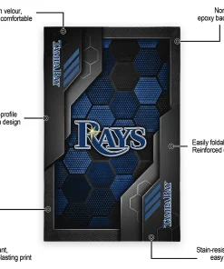 Alternative view of Tampa Bay Rays Rug - Hexagonal Grid Pattern Navy