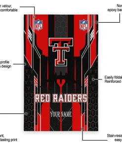 Alternative view of Texas Tech Red Raiders Rug - Personalized Football Laces Red