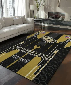 UCF Knights Rug - Custom Football Laces Gold