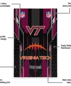 Alternative view of Virginia Tech Hokies Rug - Customized Football Laces Maroon