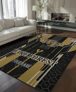 Wake Forest Demon Deacons Rug - Personalized Football Laces Gold