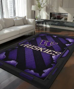 Washington Huskies Rug - Torn Mesh Purple