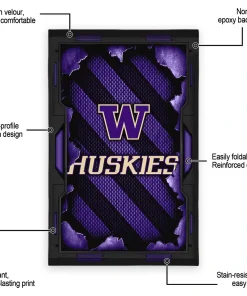 Alternative view of Washington Huskies Rug - Torn Mesh Purple